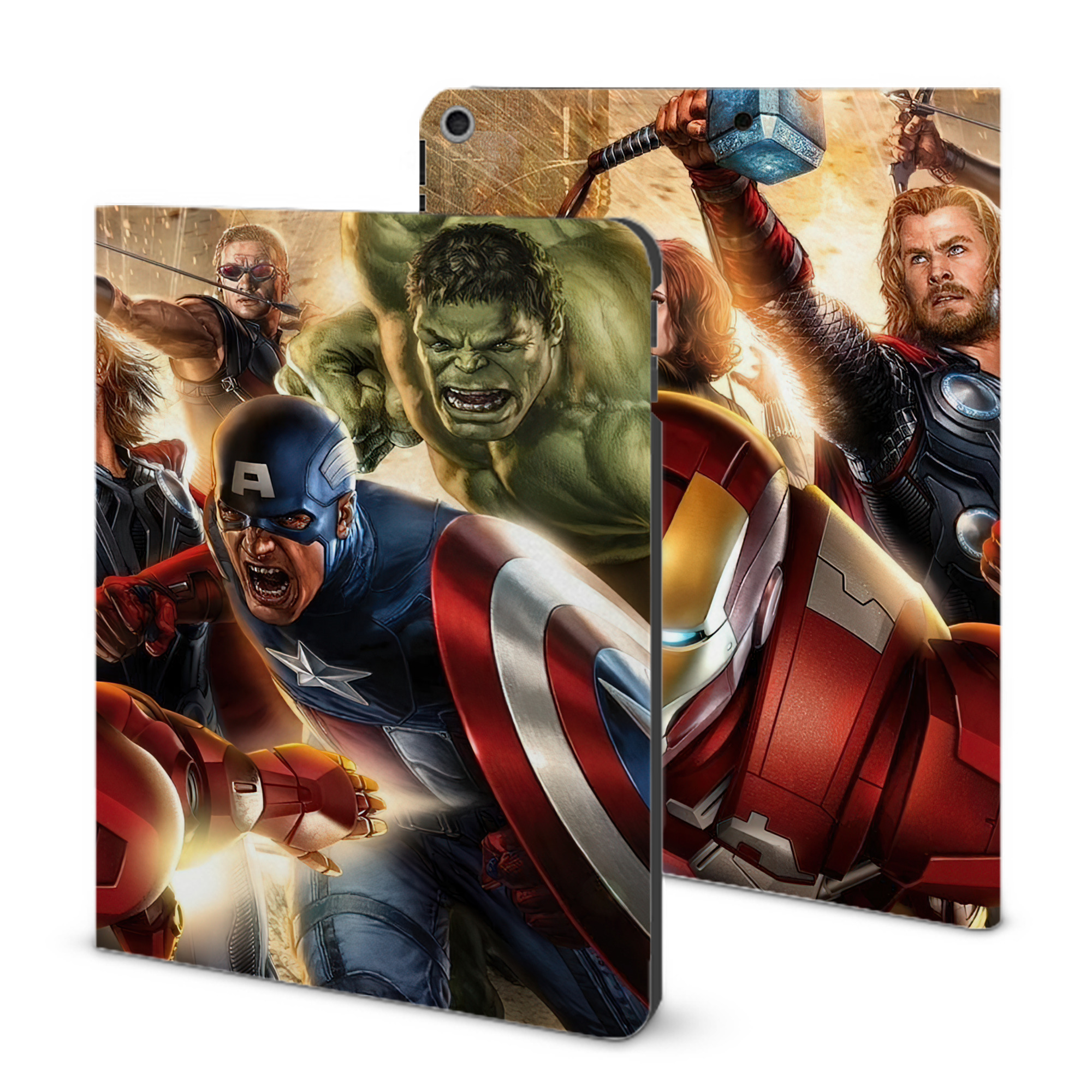 （画像用） アベンジャーズ The Avengers IPad ケース ブック型 PUレザー TPU 耐衝撃 軽量 薄型 ペン収納なし 全面保護 IPad 各モデル対応